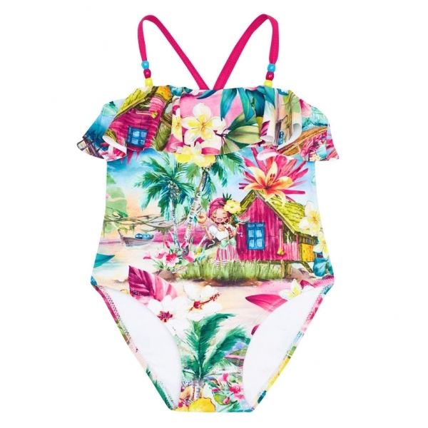 Girls Watermelon Tropical Print Swimsuit