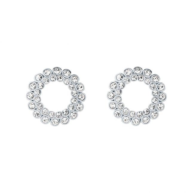 Womens Silver/Crystal Auluna Crystal Hoop Earrings