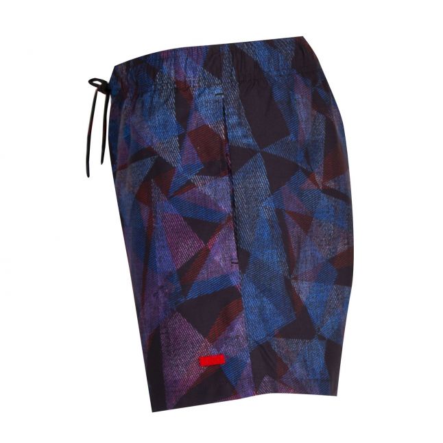 HUGO Mens Black Naxos Printed Swim Shorts