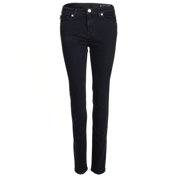 Womens Black 100% Pocket Skinny Fit Jeans