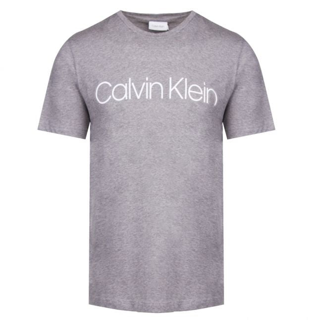 Mens Mid Grey Heather Branded Chest S/s T Shirt