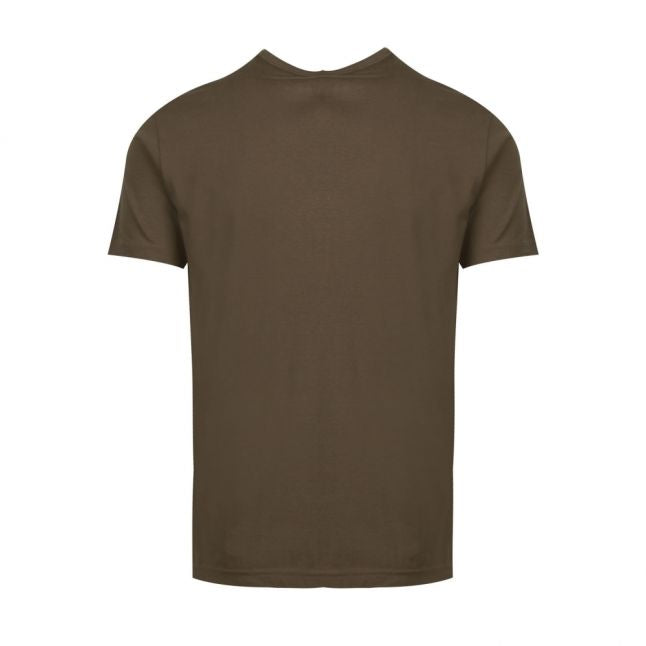 Athleisure Mens Dark Green Tee Curved Logo S/s T Shirt