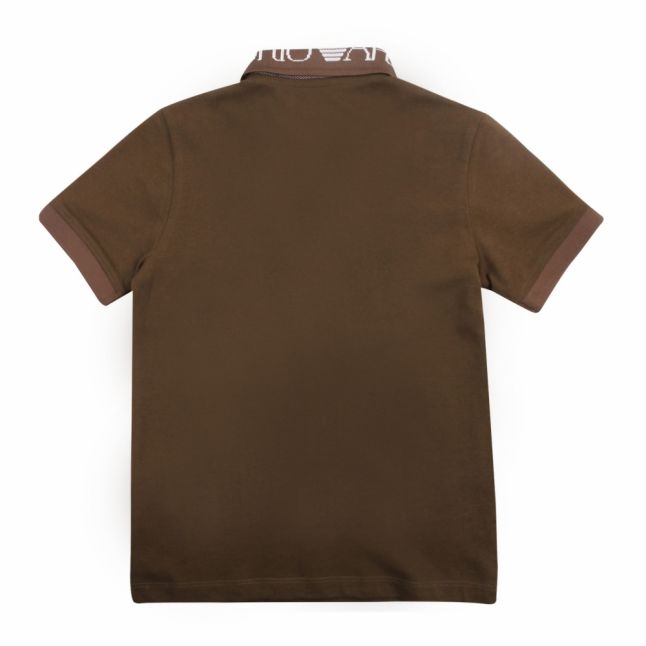 Boys Khaki Logo Collar S/s Polo Shirt