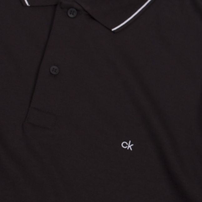 Mens Black Soft Tipped S/s Polo Shirt