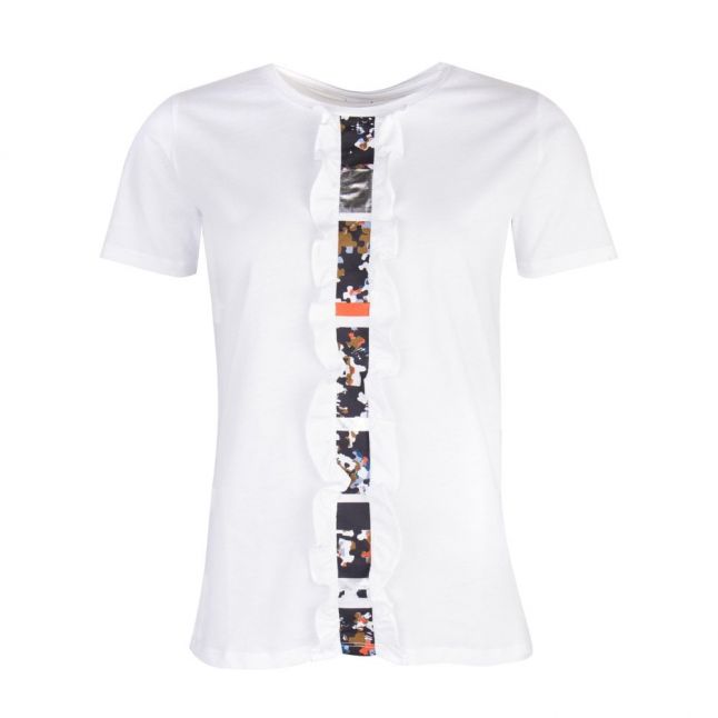 Casual Womens White Tejules Frill S/s T Shirt