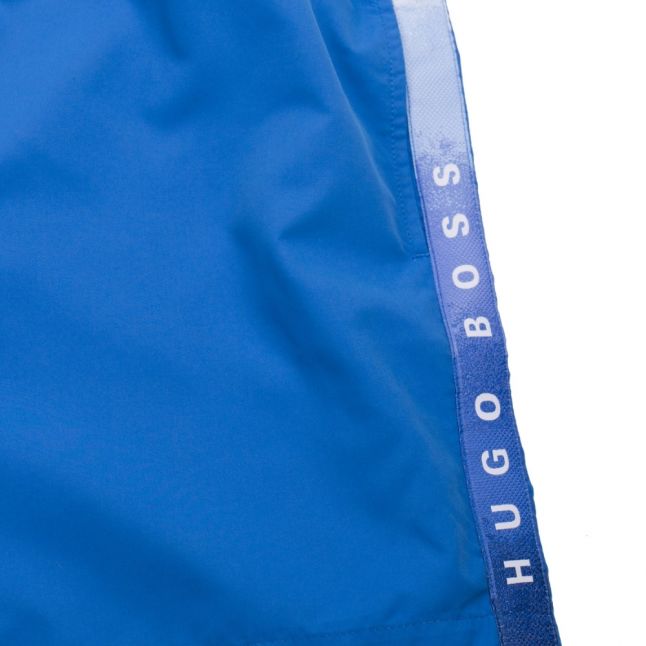 Mens Blue Seabream Taped Logo Swim Shorts