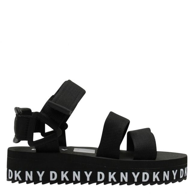 Girls Black Branded Flatform Sandals (30-37)