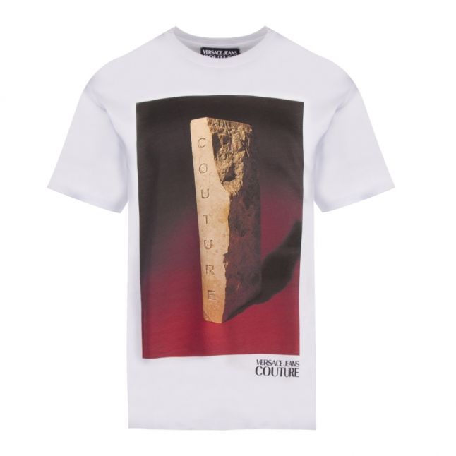 Mens White Collection Block Regular Fit S/s T Shirt