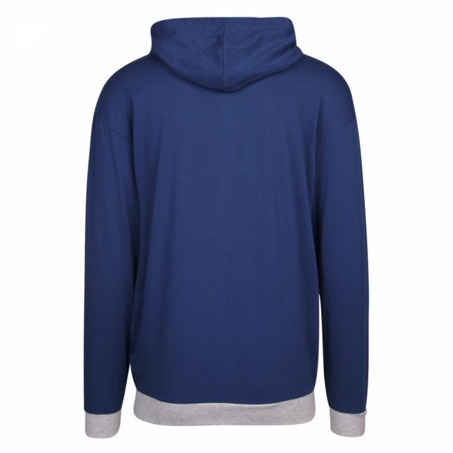 Mens Blue Authentic Logo Hooded Zip Sweat Jacket