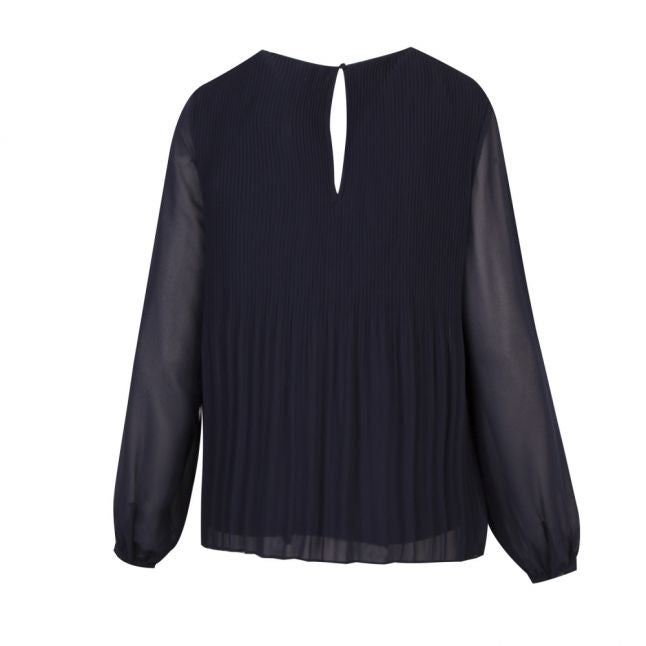 Womens Navy Vitoni Pleated Blouse