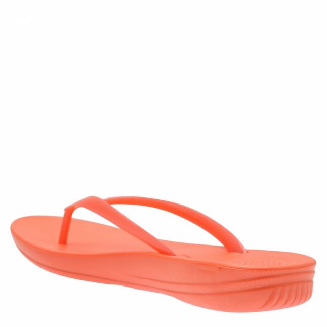 Womens Hot Coral Iqushion Pearlised Flip Flops