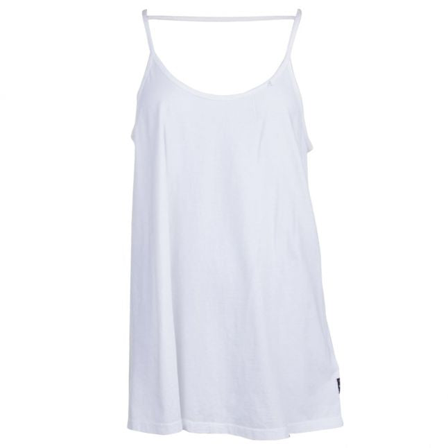 Womens White Open-Back Jersey Vest Top