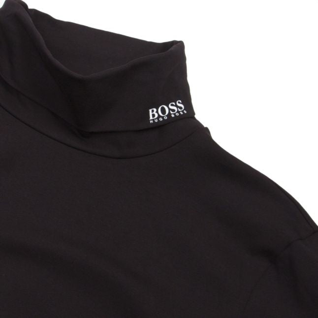 Casual Mens Black Tchop Roll Neck L/s T Shirt