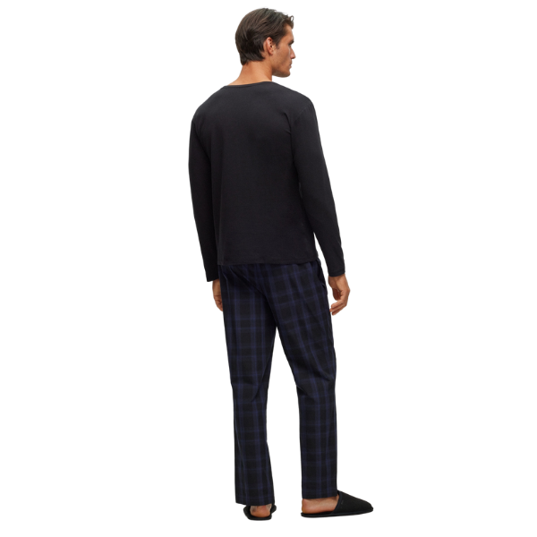 Mens Black/Blue Urban Long Set PJ Set