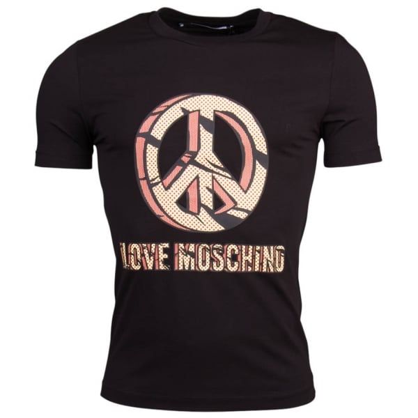 Mens Black Peace Slim Fit S/s T Shirt