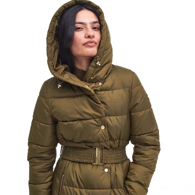 Barbour Quilted Long newest Green Puffer Coat Jacket Size 4