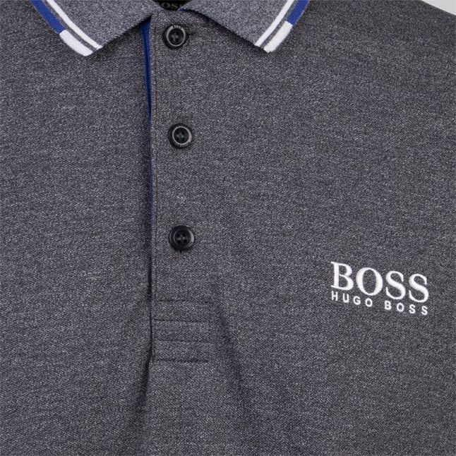 Mens BOSS Navy Marl Paddy Pro Regular Fit S/s Polo Shirt