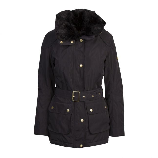 Womens Black Bowden Waterproof Breathable Hooded Coat