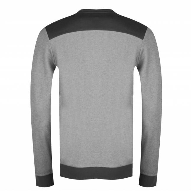 Mens Black Branded Poly Mix Crew Neck Sweat Top