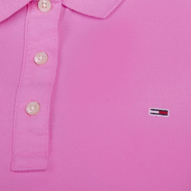 Womens Pink Daisy Slim Fit S/s Polo Shirt