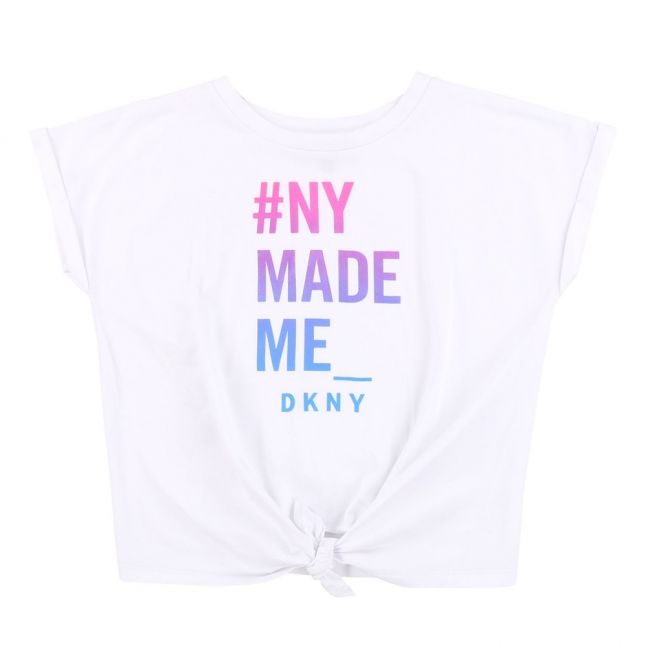 Girls White NY Made Me S/s T Shirt