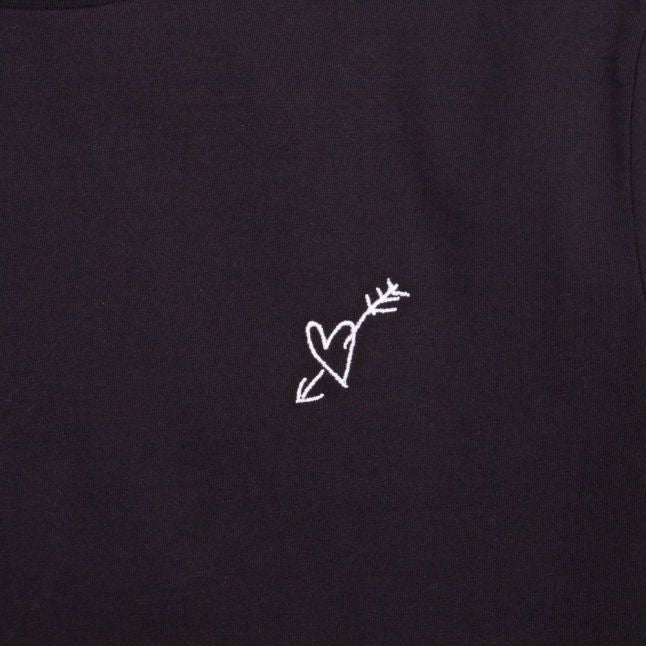 Womens Black Love Heart S/s T Shirt