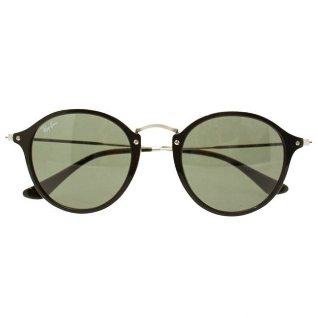 Mens Black & Green RB2447 Round Fleck Sunglasses