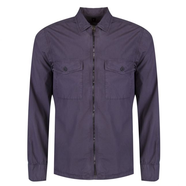 Casual Mens Dark Blue Lovel-Zip Overshirt