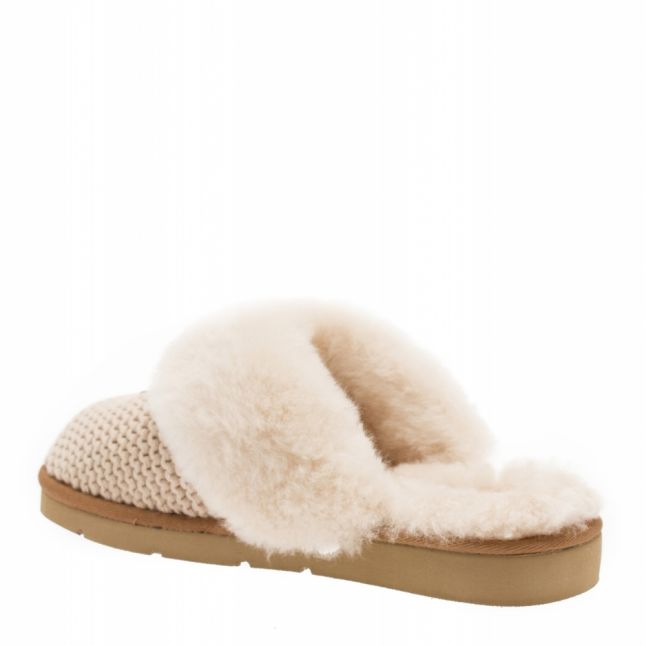 Womens Cream UGG Slippers Cozy Knit