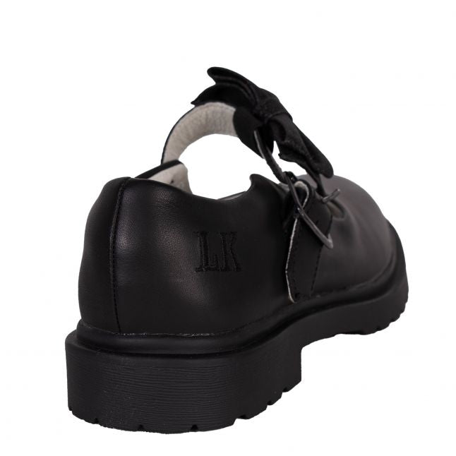 Girls Lelli Kelly Black Leather Mollie School Shoes