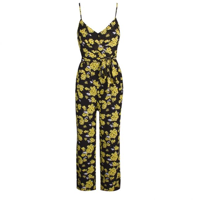 Womens Black/Yellow Glam Fleur Jumpsuit