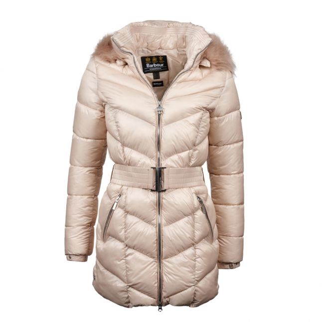 Barbour International Womens Oyster Highpoint Hooded Quilted Coat