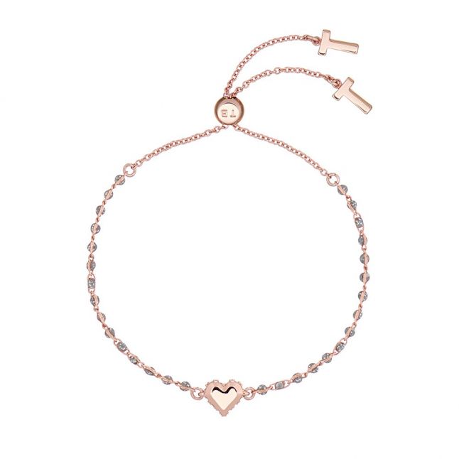 Womens Rose Gold/Glitter Sarsa Sparkle Heart Bracelet