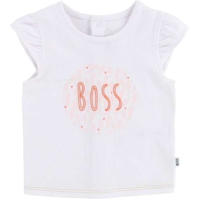 Baby White Capped Sleeve S/s T Shirt