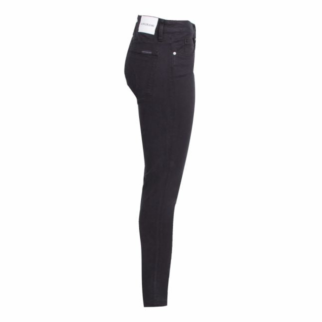 Womens Black Mid Rise Skinny Fit Stretch Twill Jeans