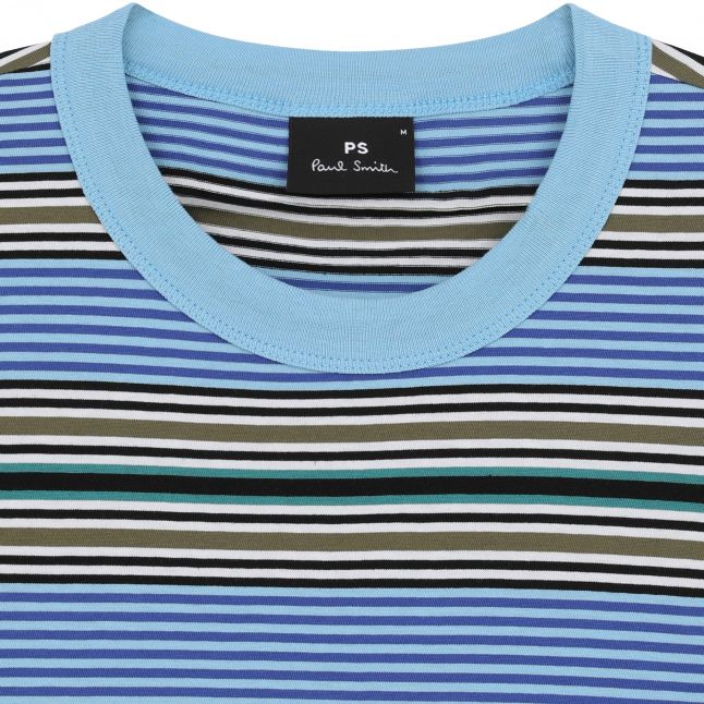 Mens Blue Stripe S/s T Shirt