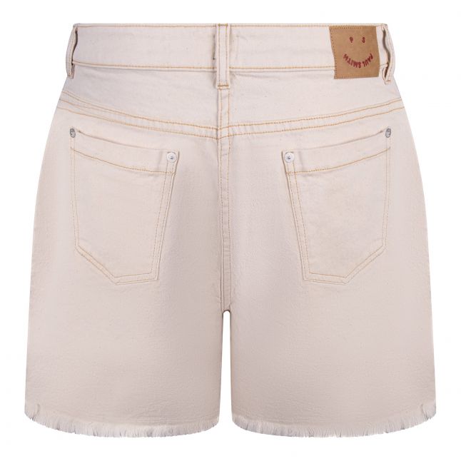 Womens Off White Raw Hem Shorts