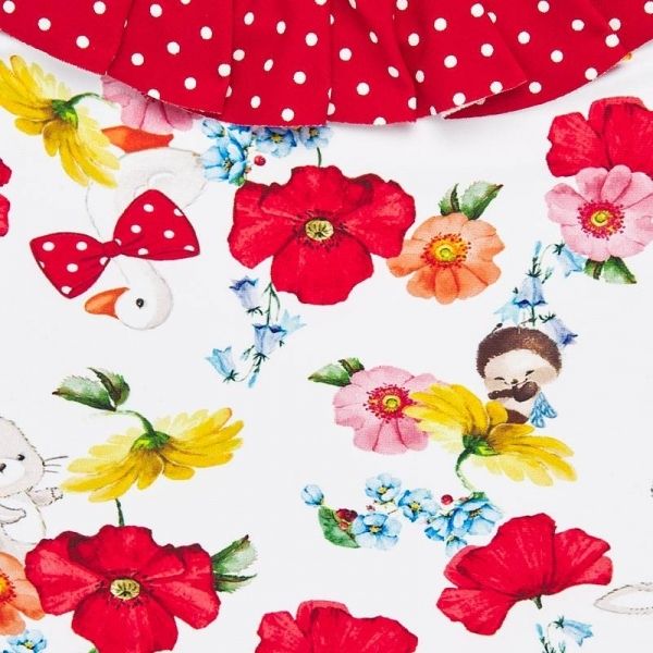 Infant Red Poppy Frill Swimsuit