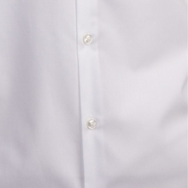 Mens White Koey Logo Trim Slim Fit L/s Shirt