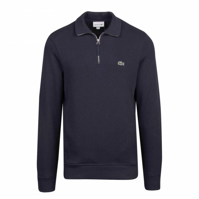 Mens Navy Branded Tape 1/2 Zip Sweat Top