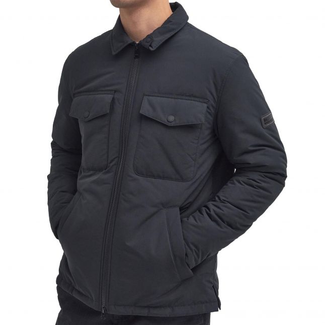 Mens Black Distill Wadded Zip Overshirt