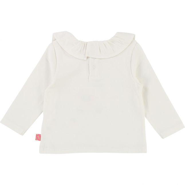 Baby White Alpaca Frill L/s T Shirt