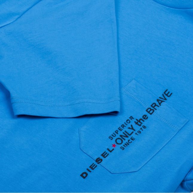 Mens Blue T-Just-Pocket S/s T Shirt