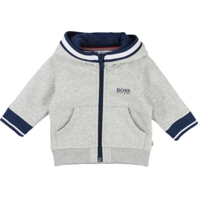 Baby Grey Hooded Zip Sweat Top