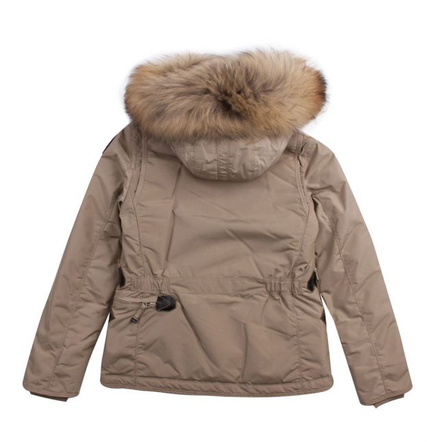 Girls Cappuccino Doris Fur Hooded Coat