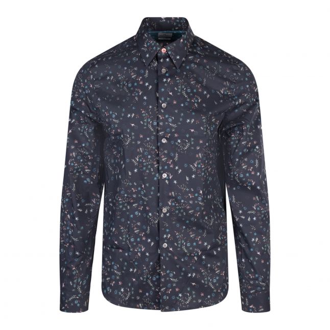 Mens Dark Navy Tailored Fit L/s Shirt