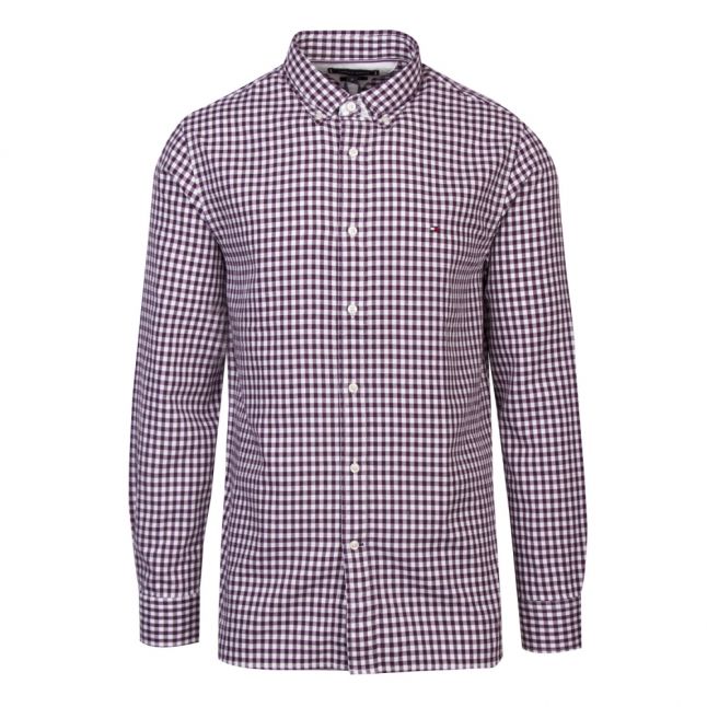 Mens Purple/White Classic Gingham L/s Shirt