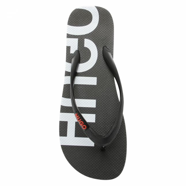 Mens Black Onfire Logo Flip Flops