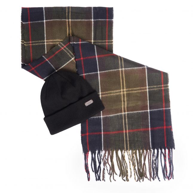 Mens Classic Tartan Beanie + Tartan Scarf Set