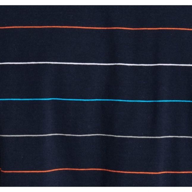 Mens Navy Disc Stripe S/s T Shirt